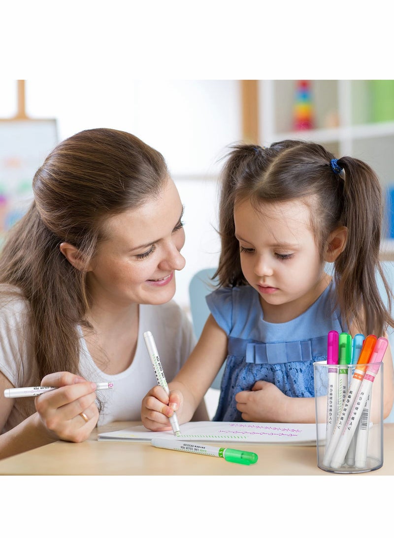 12 Pcs Colored Highlighter Set - 6 Shapes & Colors, Fine Tip Markers for Journaling, Note Taking, Drawing & Scrapbooking - Perfect for Office & School Supplies - Image 4