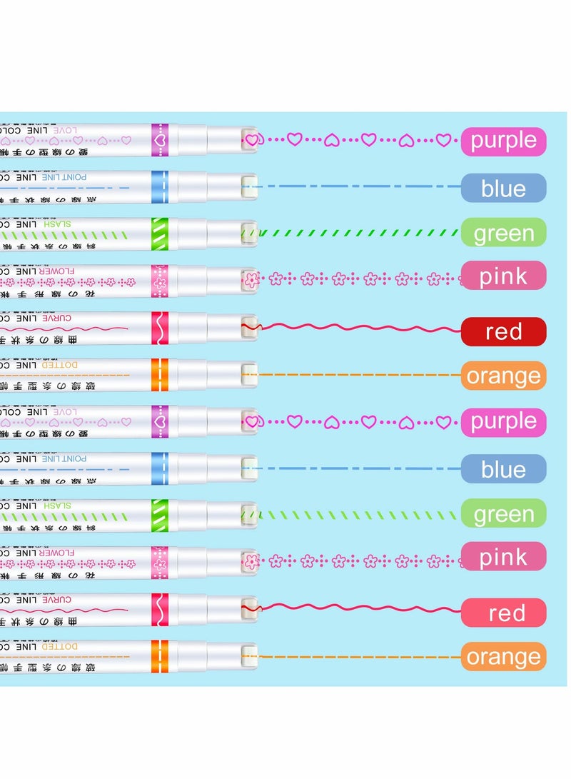 12 Pcs Colored Highlighter Set - 6 Shapes & Colors, Fine Tip Markers for Journaling, Note Taking, Drawing & Scrapbooking - Perfect for Office & School Supplies - Image 2