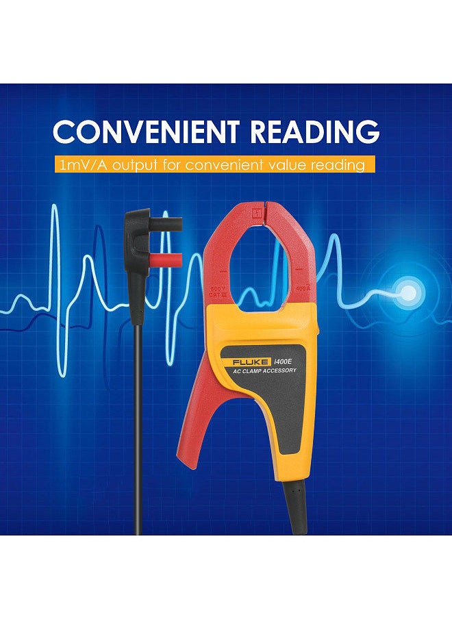 FLUKE - FLUKE i400E AC Current Clamp Meter with Dual Banana Jack 1A~400A AC Current Range 5Hz~20kHz Bandwidth - Image 1