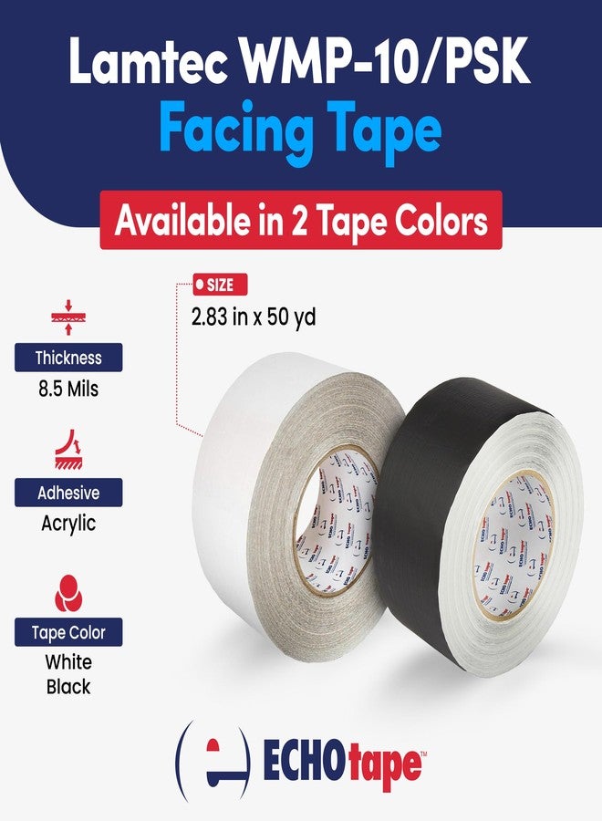 شريط ECHOtape FS-G7735 | شريط Lamtec WMP-10/PSK متعدد الاستخدامات | شريط عازل للمباني المعدنية | شريط أبيض للوصلات والإصلاح | لاصق أكريليك مقاوم للطقس البارد | شريط للمقاولين | 2.83 بوصة × 50 ياردة - Image 2