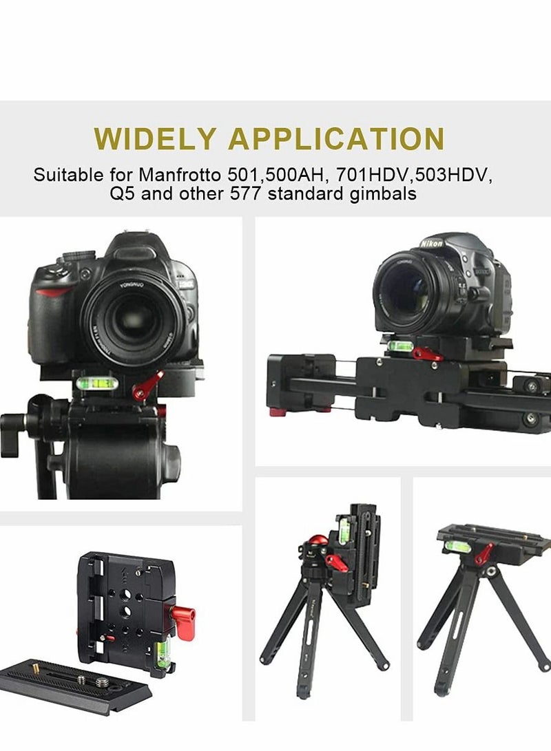 Y&D P200 Quick Release Plate Aluminum Alloy Camera Tripod Base Plate with QR Clamp 1/4" and 3/8" Screw Hole Compatible for Manfrotto 501/ 504/ 577/701 Standard Accessory  - Image 2