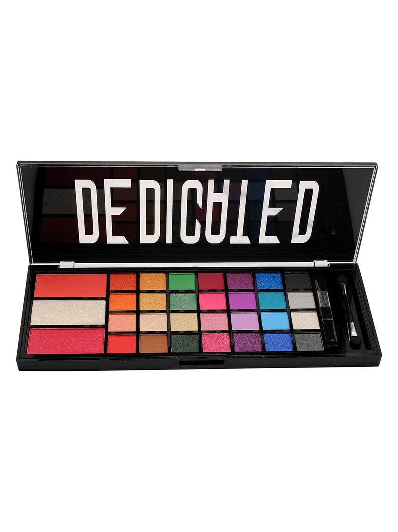 INCOLOR Dedicated Make Up Kit for GirlsWomen with 28 Eyeshadow 2 Blusher and 1 Highlighter with Eye Shadow and Blusher Brush Applicator Makeup Palette 100 Gram - Image 3