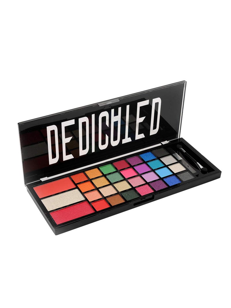 INCOLOR Dedicated Make Up Kit for GirlsWomen with 28 Eyeshadow 2 Blusher and 1 Highlighter with Eye Shadow and Blusher Brush Applicator Makeup Palette 100 Gram - Image 1