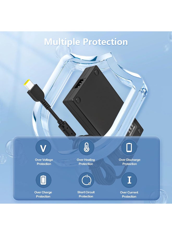 زيكسين شاحن بقوة 230 واط متوافق مع أجهزة Lenovo Legion (مزود بموصل مربع أصفر) مناسب لأجهزة الكمبيوتر المحمول Legion (طرازات Y540 وY545 وY740 وY730 وY900 وY910 وY920 وY7000) وThinkPad (طرازات P50 وP51 وP52 وP53 وP70) - المواصفات: 20 فولت، 11.5 أمبير - Image 3