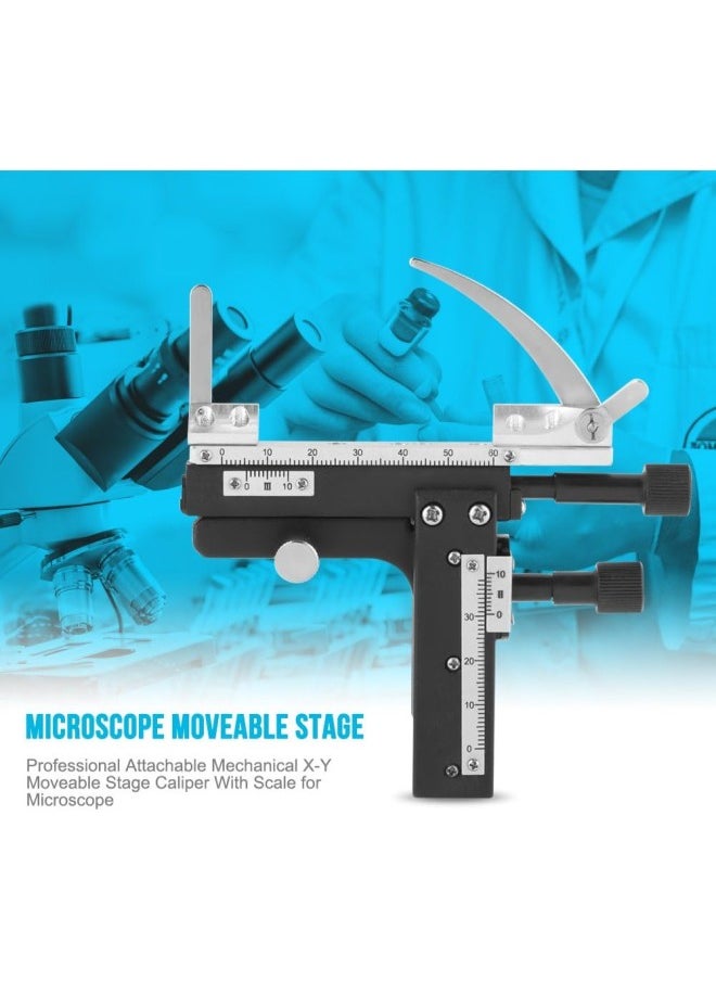 silvercnc - Microscope Moveable Stage,Attachable Caliper Vernier with Scale Microscope Attachable Mechanical Stage X-Y High-Precision Vernier Biological - Image 1