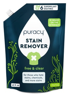puracy Laundry Stain Remover Refill - Perfect Laundry, Pure Ingredients - with 6 SuperPlant Enzymes for Easy Removal of Fresh and Set-In Clothing Stains, 98.95% from Mother Nature, 48 Oz  - Image 1