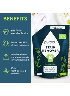 puracy Laundry Stain Remover Refill - Perfect Laundry, Pure Ingredients - with 6 SuperPlant Enzymes for Easy Removal of Fresh and Set-In Clothing Stains, 98.95% from Mother Nature, 48 Oz  - Image 5