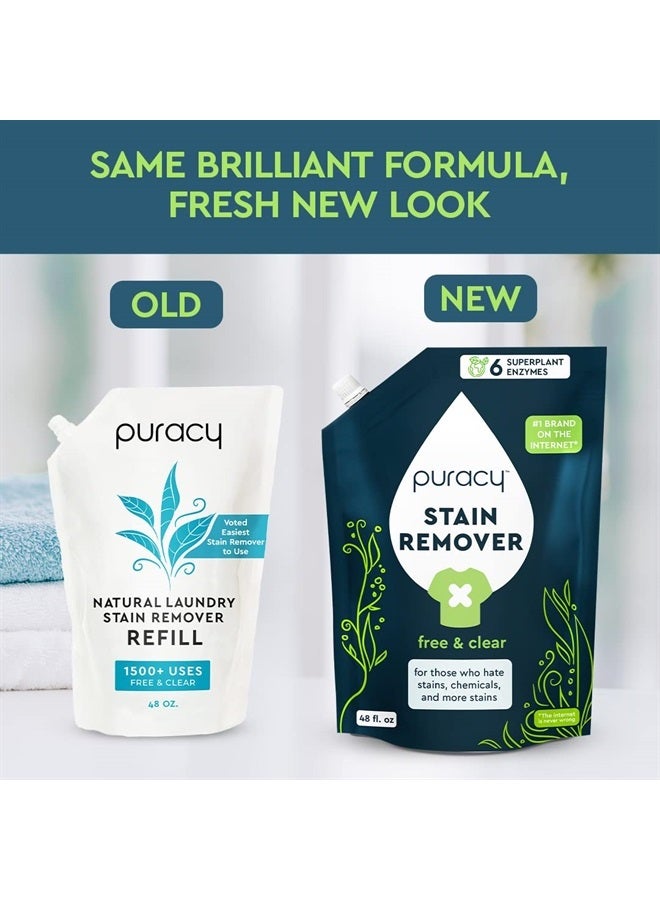 puracy Laundry Stain Remover Refill - Perfect Laundry, Pure Ingredients - with 6 SuperPlant Enzymes for Easy Removal of Fresh and Set-In Clothing Stains, 98.95% from Mother Nature, 48 Oz - Image 2