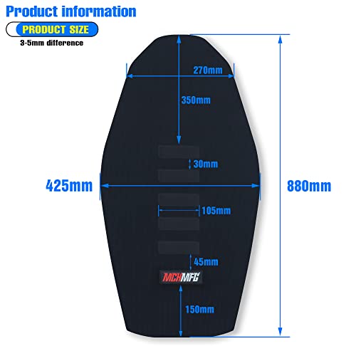 MCHMFG Universal Gripper Soft Seat Cover for All Bike Dirt Motorcycle MX Cross Enduro (Black) - Image 4