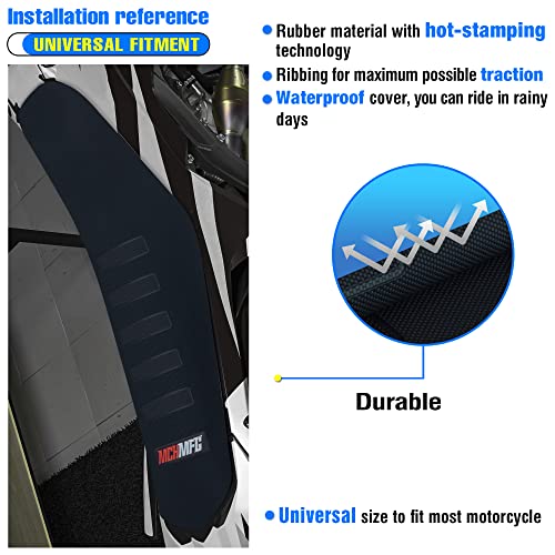 MCHMFG Universal Gripper Soft Seat Cover for All Bike Dirt Motorcycle MX Cross Enduro (Black) - Image 5