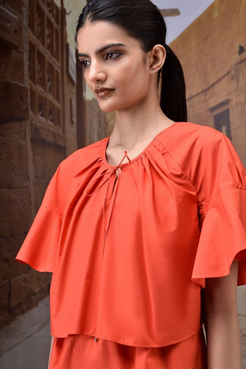 Genes Lecoanet Hemant  Coquelicot Flounce Sleeve Dress for Women | Best Price UAE
