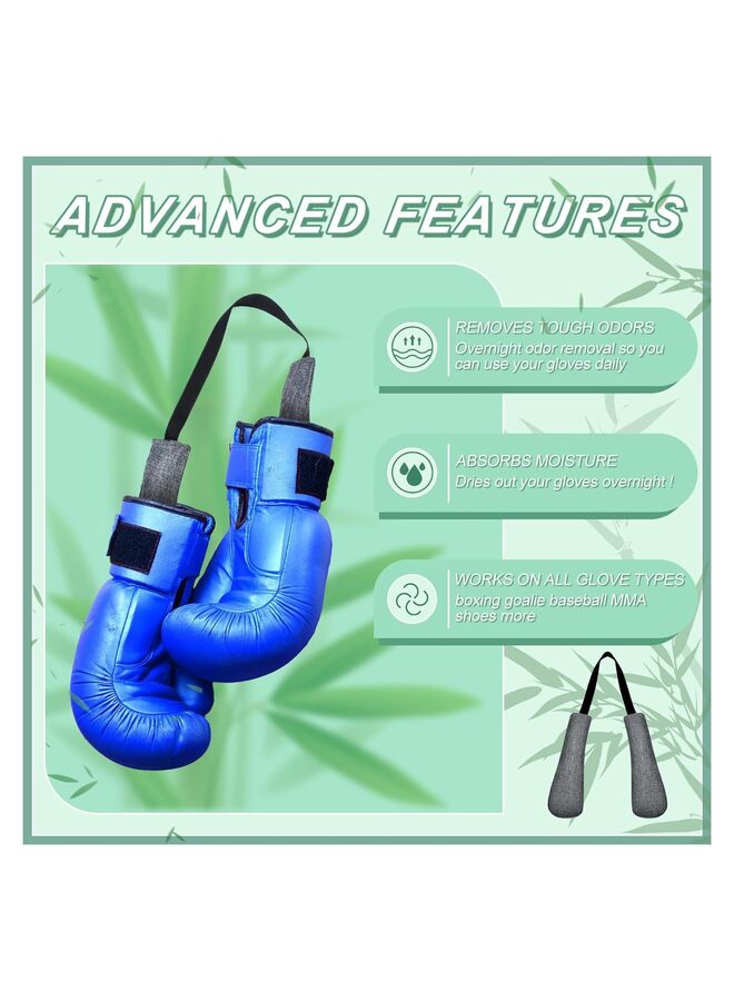 2 PCS Boxing Glove Deodorize Refillable Bamboo Charcoal Deodorizer Boxing Glove Odor Eliminator for Boxing Gloves Bags Sports Gear (Gray) - Image 2