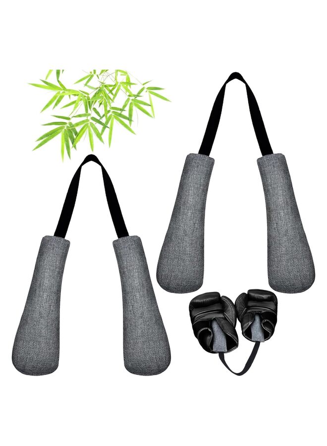 2 PCS Boxing Glove Deodorize Refillable Bamboo Charcoal Deodorizer Boxing Glove Odor Eliminator for Boxing Gloves Bags Sports Gear (Gray) - Image 1
