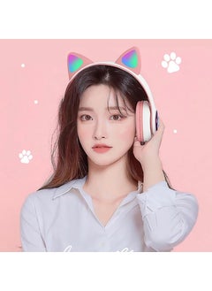 Qasul Stn-28 Bluetooth LED Light Memory Card Slot Over-Ear Cat Headphones  - Image 3