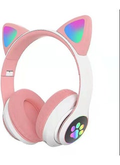 Qasul Stn-28 Bluetooth LED Light Memory Card Slot Over-Ear Cat Headphones  - Image 4