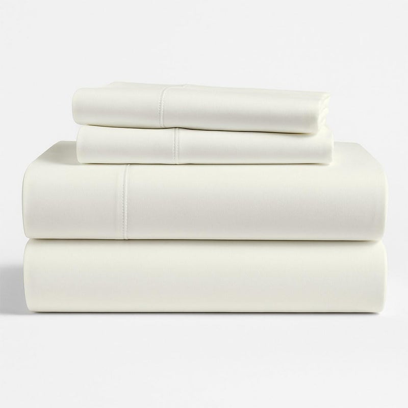 KRISHNA 4 Piece King Sheet Set 100 Giza Egyptian Cotton Ultra Soft  Breathable Hotel Quality Bed Sheets Fits Up to 18 Deep Mattress Ivory Solid
