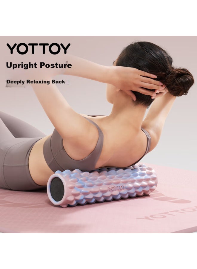 Yottoy Foam Roller Solid Wolf Tooth Stick Massage Roller Muscle Relaxation Slimming Leg Artifact Yoga Column Mousse Black - Image 4