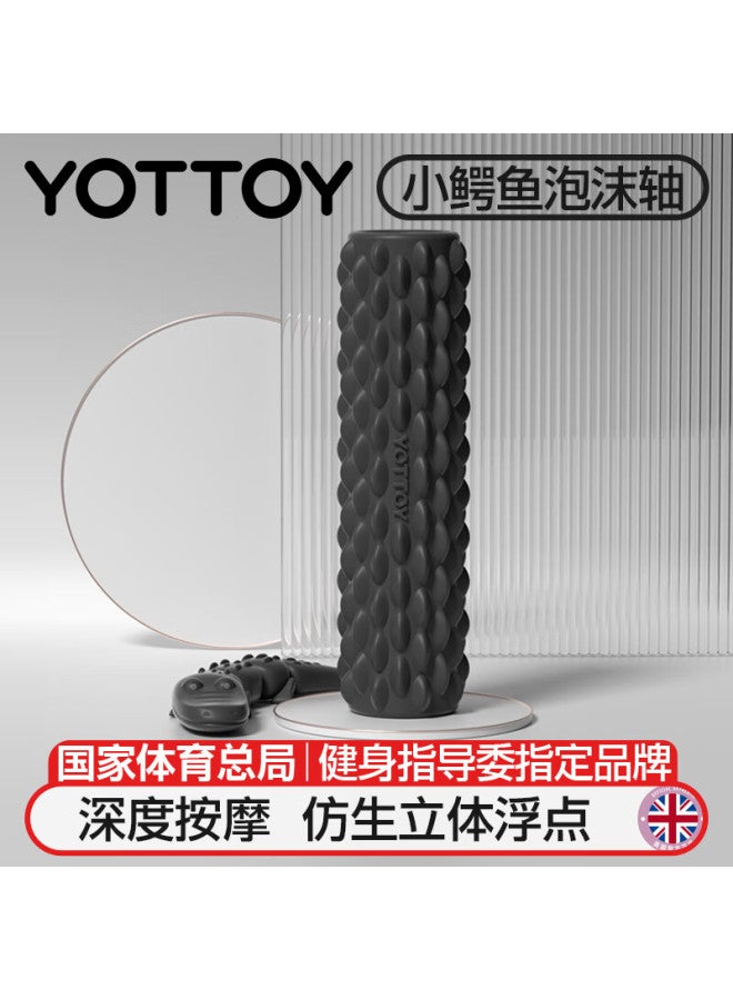 Yottoy Foam Roller Solid Wolf Tooth Stick Massage Roller Muscle Relaxation Slimming Leg Artifact Yoga Column Mousse Black - Image 1