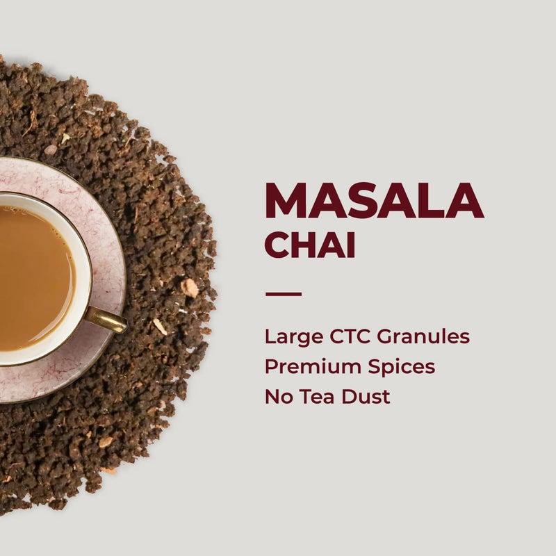 NION Assam CTC Masala Chai Loose Leaf (250gm) | Premium Masala Tea Leaves | Cloves Cardamom Cinnamon Spices Tea Blend | Assam Classic Chai - Image 2