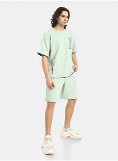 Red Circle Slip On Printed T Shirt and Shorts Set  - Image 2