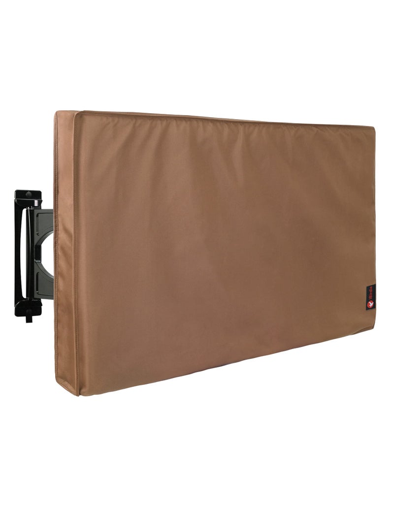 iBirdie Outdoor TV Cover 40 to 43 inch Weatherproof, Cover Size 39.5''L x 25''H, Waterproof for Outside Flat Screen 40 to 43 inch TV, Brown, 600D Thick Fabric Screen Protector with Bottom - Image 1
