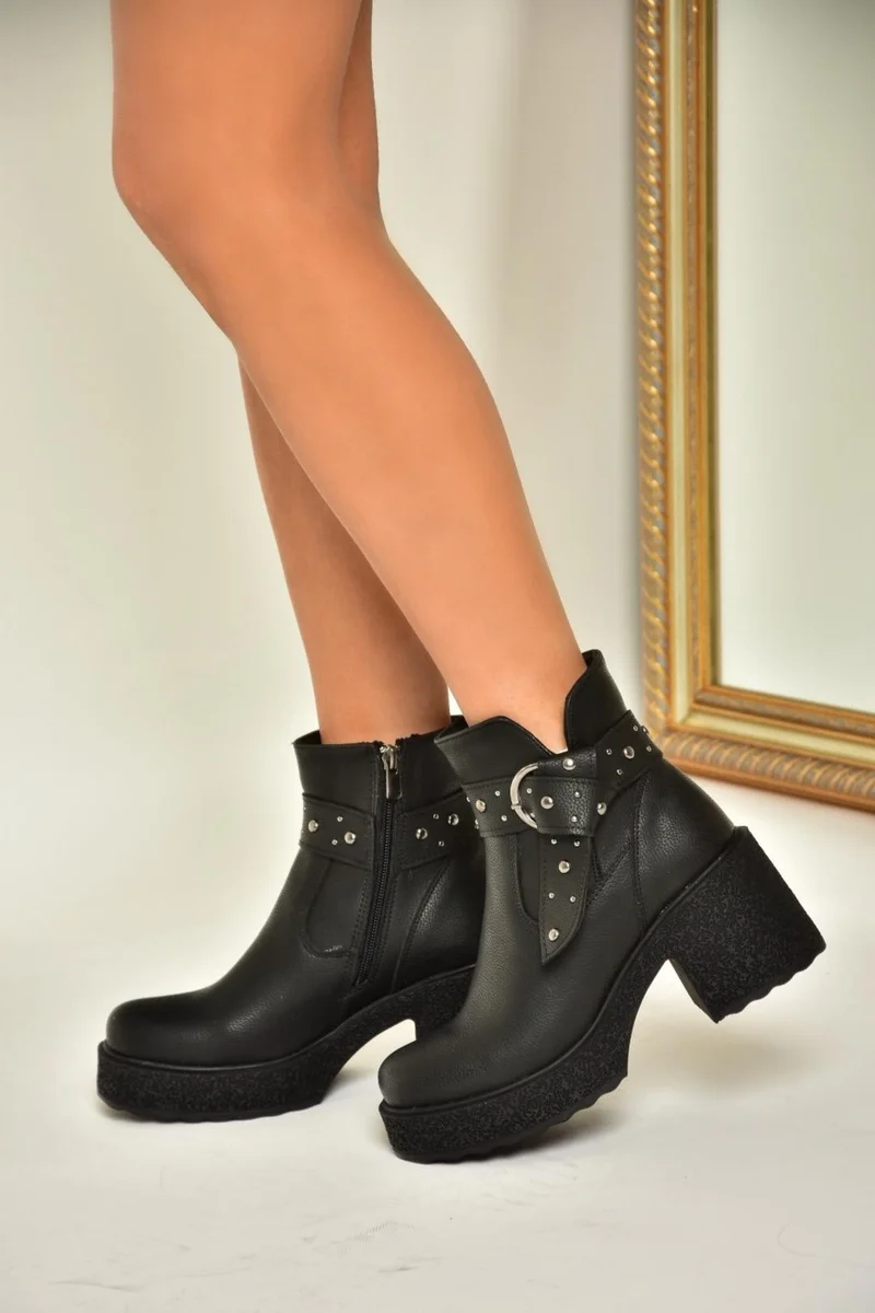 فوكس شوز T996227809 Black Thick Heeled Women's Boots
