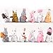 MAOMIA 12 Pcs Rabbit Figures for Kids Bunnies Toy Set Cake Toppers Miniature Rabbit Fairy Garden Figurines Collection Playset for Christmas Birthday Gift Desk Decoration - Image 3