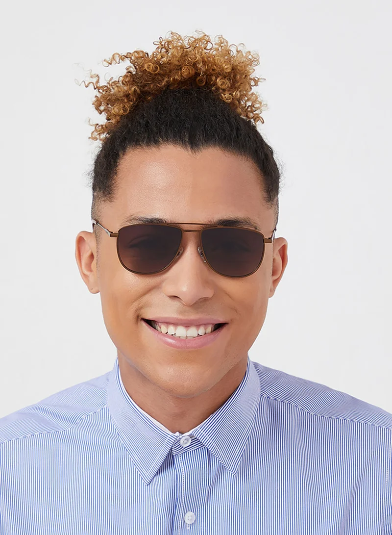 30Sundays Rova,Men Sunglasses, Aviator Sunglasses, UV Protection: UV400 (Brown,Brown)