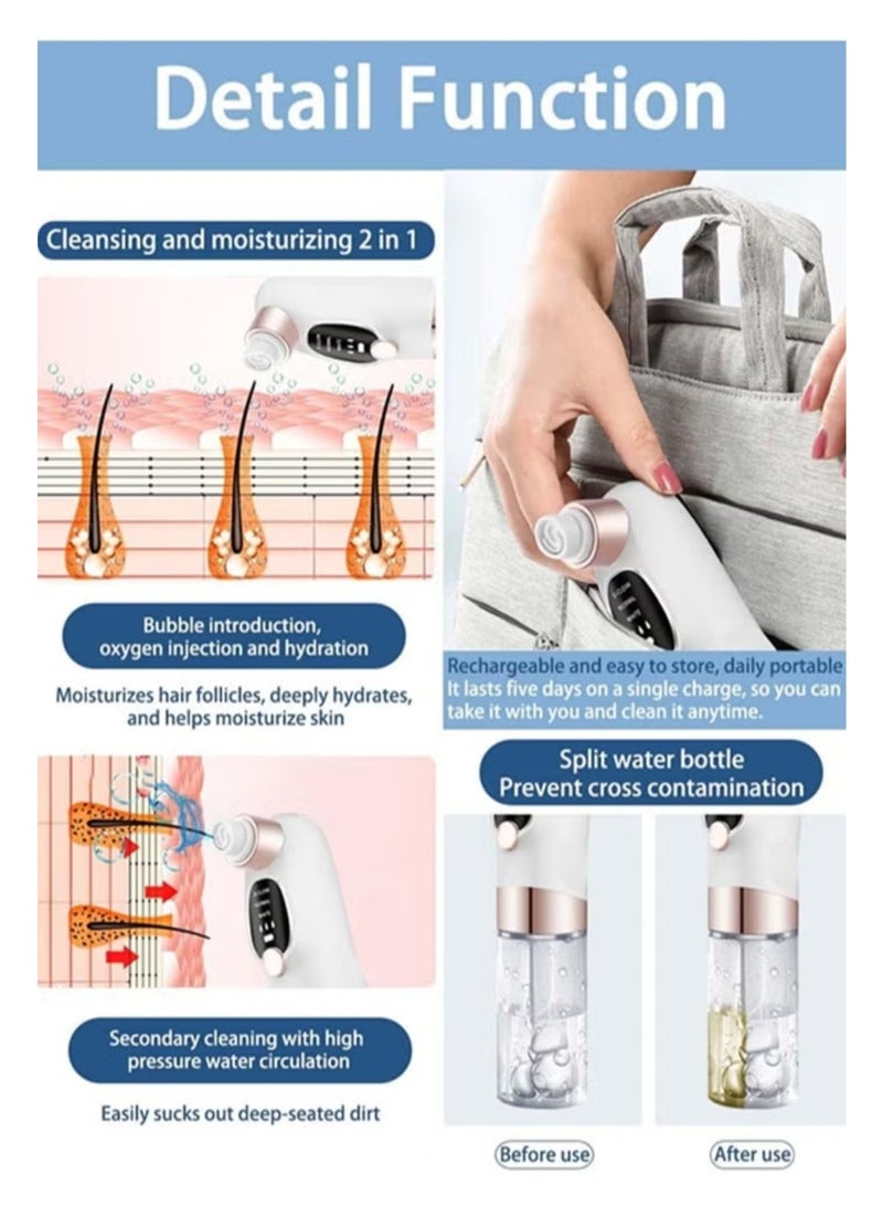 Blackhead Remover Pore Vacuum Cleaner,Small Bubble Pore Cleaner with 3 Modes 6 Probes,Water Circulation Pimple Extractor Tools,Electric Blackhead Suctioner,Facial Pore Cleanser for Men&Women - Image 4