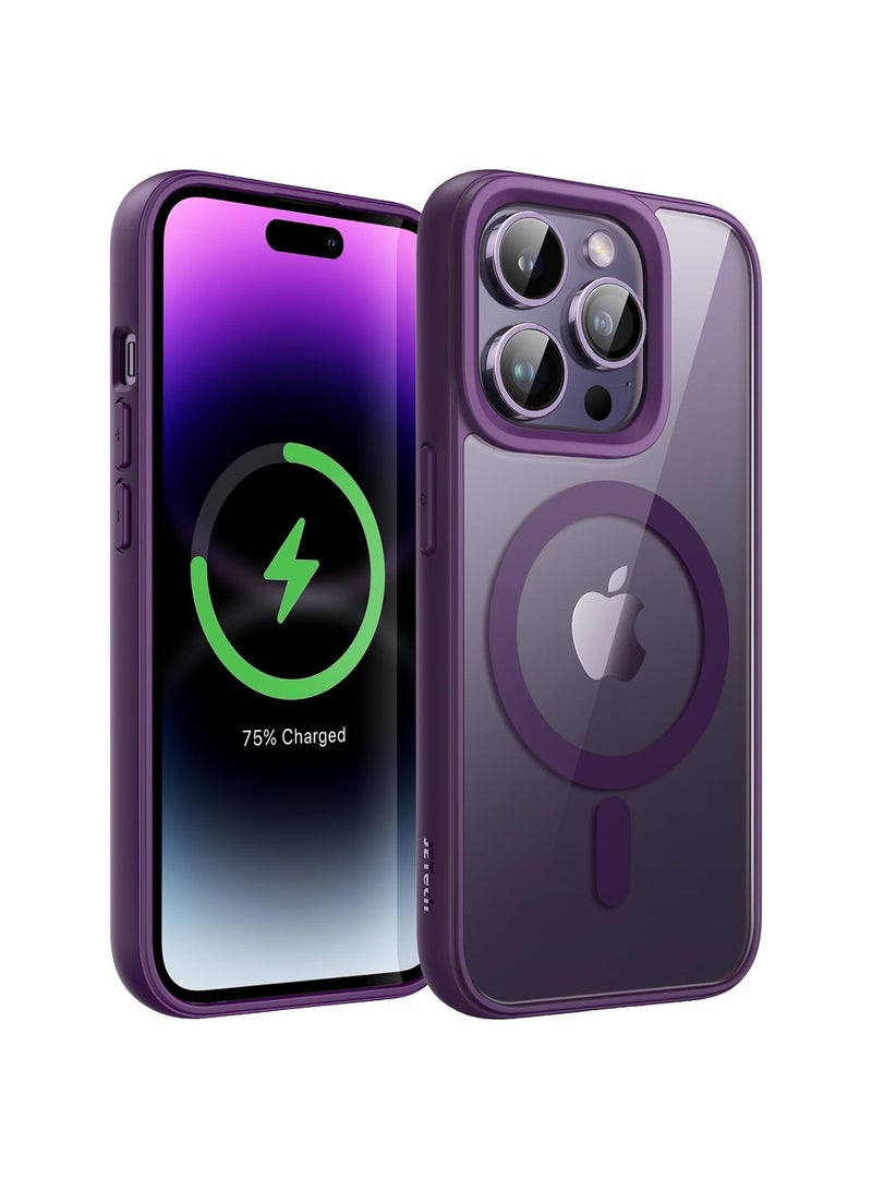 Denx Magnetic Case for iPhone 15 Pro Case, Compatible with MagSafe, Plating Luxury Cover, Clear Soft TPU Shockproof Protective Phone Case, (Deep Purple) - Image 1