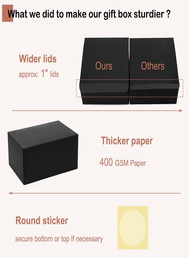 Mcfleet Black Gift Boxes with Lids 9x6x4 Inches 10 Pack Groomsmen Proposal Cardboard Craft Gift Box for Christmas, Wedding, Graduation, Holiday, Birthday Presents Packaging - Image 3