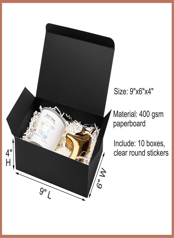 Mcfleet Black Gift Boxes with Lids 9x6x4 Inches 10 Pack Groomsmen Proposal Cardboard Craft Gift Box for Christmas, Wedding, Graduation, Holiday, Birthday Presents Packaging - Image 2