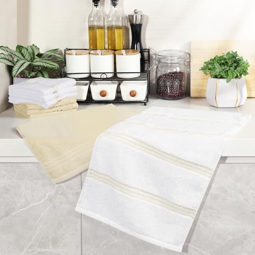 HULOSAN Silicone Oven Mitts Pot Holder Kitchen-Towels100% Cotton Dish Towels for Kitchen,Super Soft and Absorbent Kitchen Hand Towels/Tea Towels.Pot Holder,Oven Mitt Heat Resistant,Silicone Grip,Gift Set - Image 4