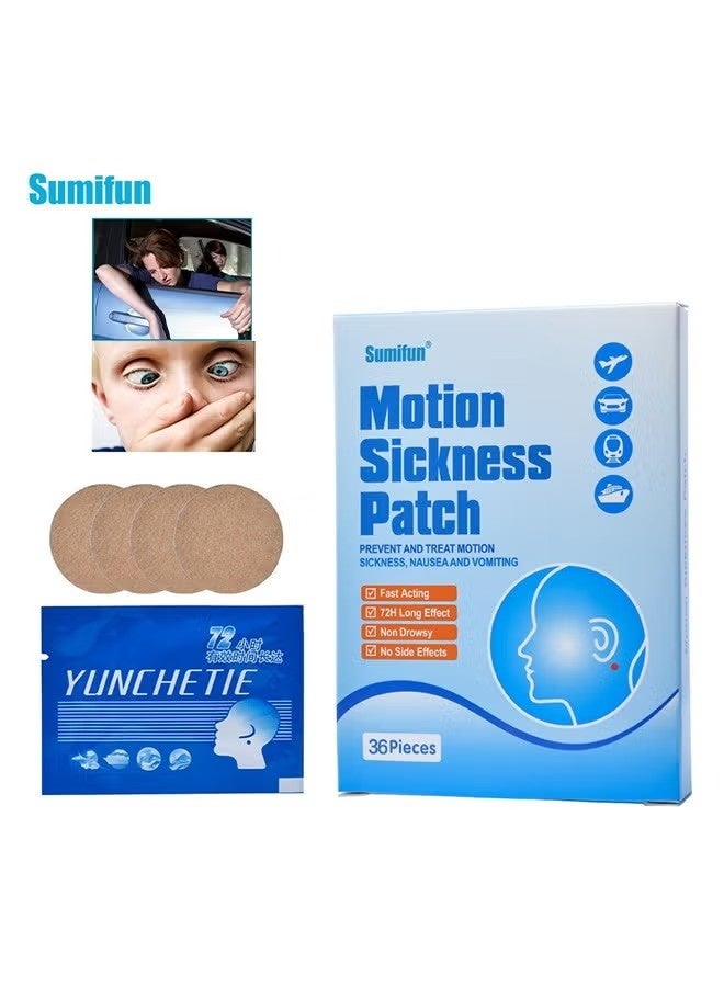 Sumifun Motion Sickness Patch 48H Long Effect,for Travel Essentials to Relieve Tinnitus and Motion Sickness Natural Plant Patch 36Pieces - Image 1