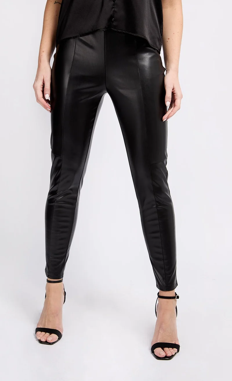 Little Mistress Black PU Trousers