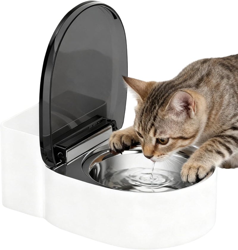 Cat Water Bowl,Toilet Shaped Funny Non Spill Dish,Automatic Flow Small Cat Food Bowl - for Pets Kitten Dogs Dish Food Feeding Home Bathroom Living Room Kitchen Corner - Image 1