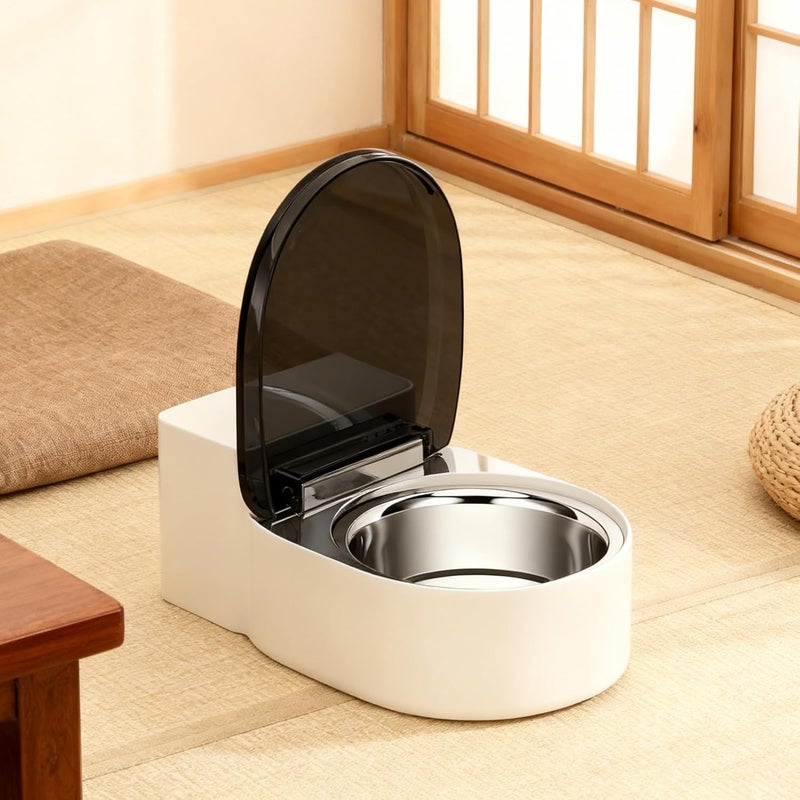 Cat Water Bowl,Toilet Shaped Funny Non Spill Dish,Automatic Flow Small Cat Food Bowl - for Pets Kitten Dogs Dish Food Feeding Home Bathroom Living Room Kitchen Corner - Image 3
