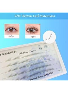 DAODER Lash Clusters Bottom Lash Extension Natural Lower Diy Eyelash Extension With Clear Band Soft Light Under Eye Individua Lashes Pack (Bottom Lashes Cat Ear)  - Image 2