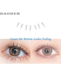 DAODER Lash Clusters Bottom Lash Extension Natural Lower Diy Eyelash Extension With Clear Band Soft Light Under Eye Individua Lashes Pack (Bottom Lashes Cat Ear)  - Image 3