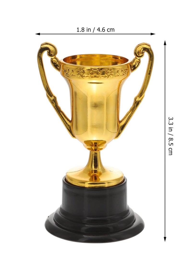 Excefore Trophy Cups, 10 Pcs Plastic Gold Trophy Medal Mini Reward Small Prize Cup Props, Reward Your Winners with 10 Gold Plastic Trophy Cups - Perfect for Kids School Competitions and Parties - Image 2