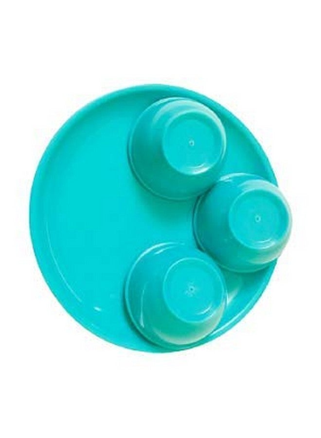 Everbuy Plastic Unbreakable Round Microwave Safe Full Dinner Plates (Sea Green), Plate & Bowl Set of 4 - Image 5