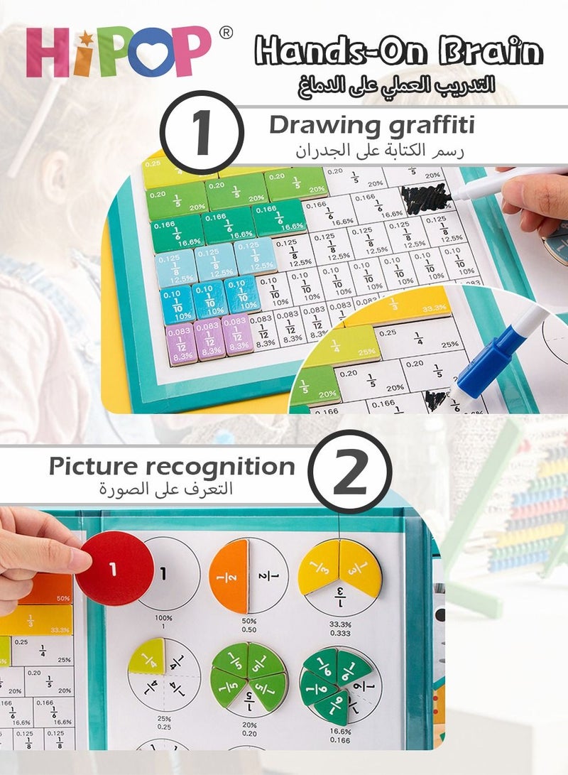 HIPOP Math Educational Toys For Fractions Learning, Magnetic 3D Module Fractions Learning Materials, Doodleable Preschool Educational Tools - Image 3