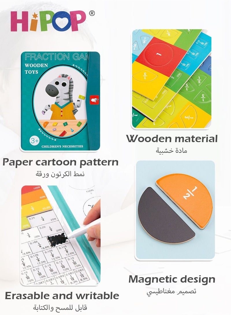 HIPOP Math Educational Toys For Fractions Learning, Magnetic 3D Module Fractions Learning Materials, Doodleable Preschool Educational Tools - Image 4