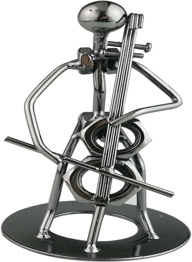 AKDC Creative Iron Art Metal Nuts Steel Music Man Figure Performer Ornament Artwork Home Office Decor (C43 Cello-) - Image 5