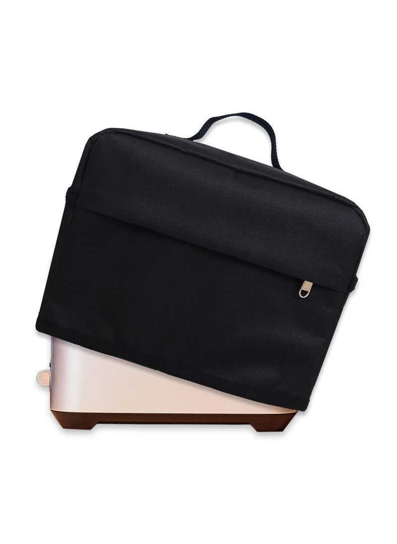 NABAAT NABAAT Nylon 2 Slice Toaster Cover With Pockets To Hold Jam Spreader Knife Toaster Tongs Dust And Fingerprint Protection Black  - Image 1