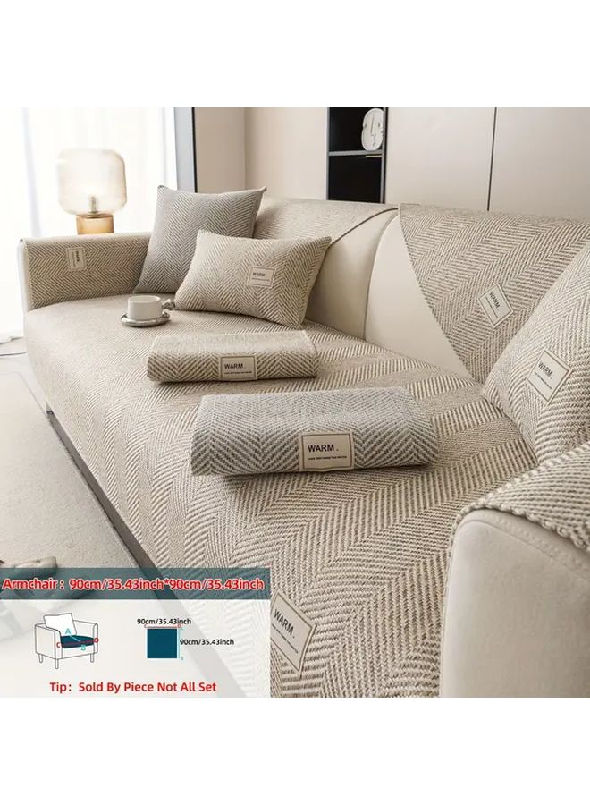 Non Slip Sofa Cover Dark Gray 90x210 Heavy Duty Polyester Pet Friendly Machine Washable - Image 4