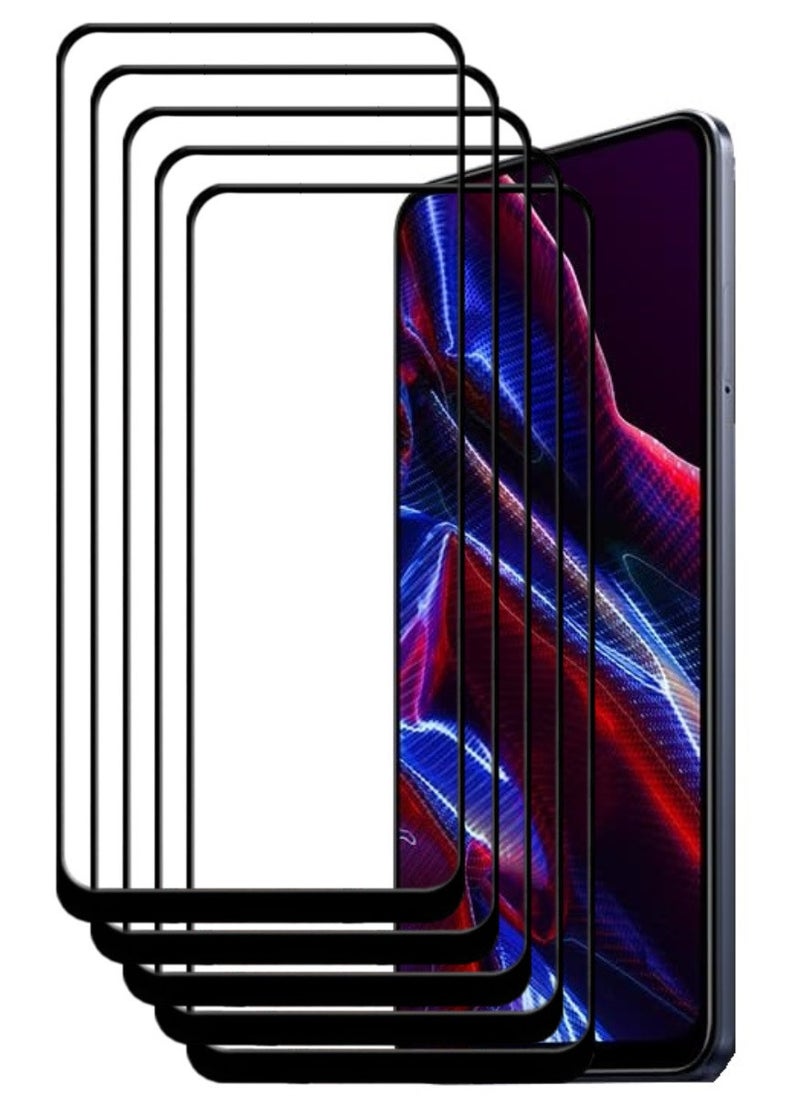 ACLIX 5 Pieces Antistatic ESD Dustproof Premium Quality High Definition Tempered Glass Screen Protector Designed For Xiaomi Poco X5 - Image 1