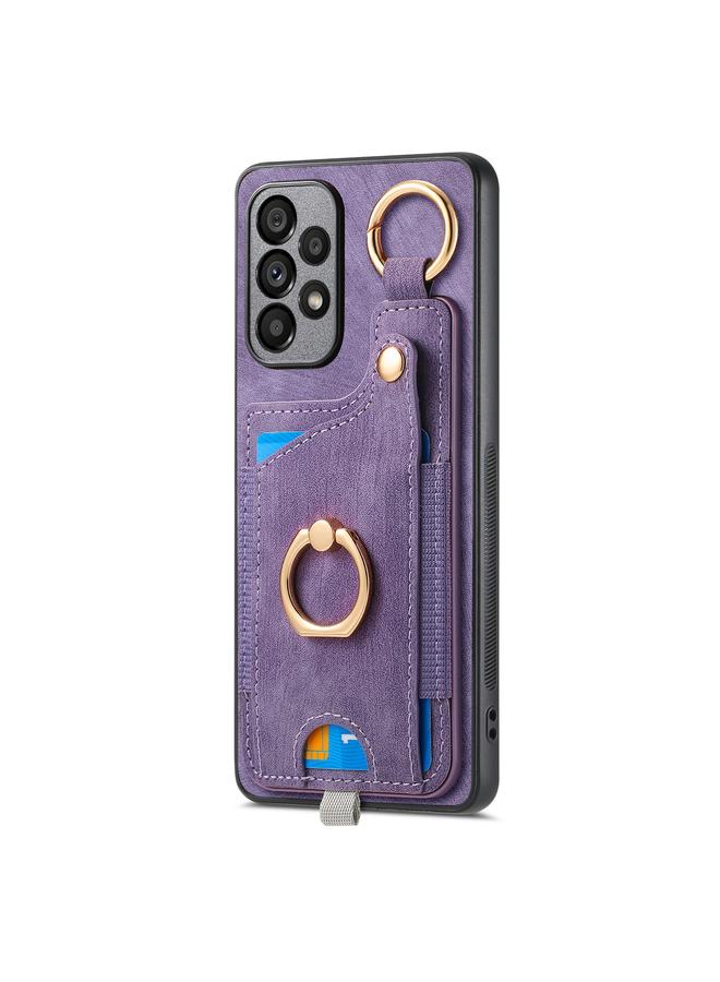 اس-توب جراب لهاتف Samsung Galaxy A14 4G/5G بتصميم كلاسيكي مع حلقة تعليق وحقيبة بطاقات - Image 2