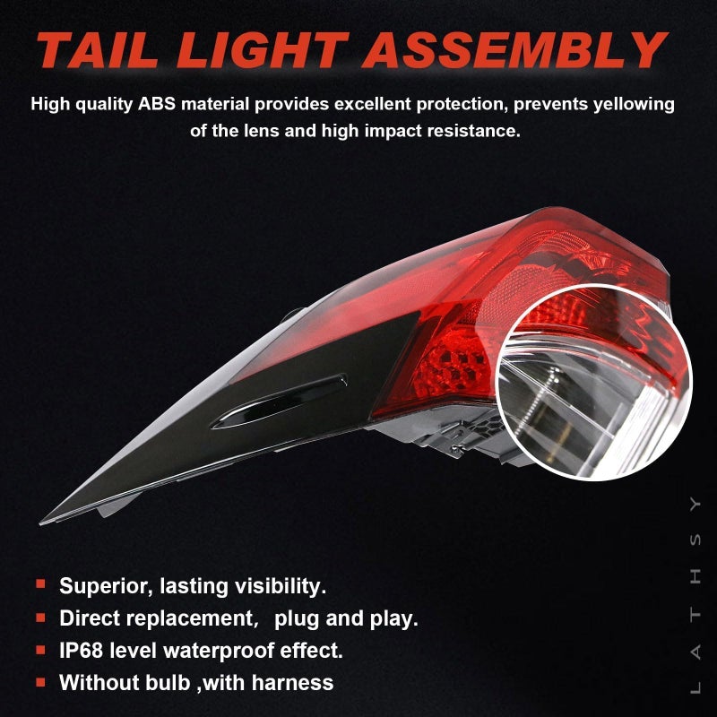 Lathsy Tail Light Outer Compatible With 2019-2023 Toyota RAV4 Left Driver Side Taillight W/O bulb Replace T02804148 81560-0R090 - Image 4