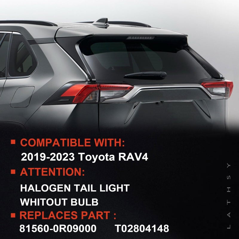 Lathsy Tail Light Outer Compatible With 2019-2023 Toyota RAV4 Left Driver Side Taillight W/O bulb Replace T02804148 81560-0R090 - Image 2